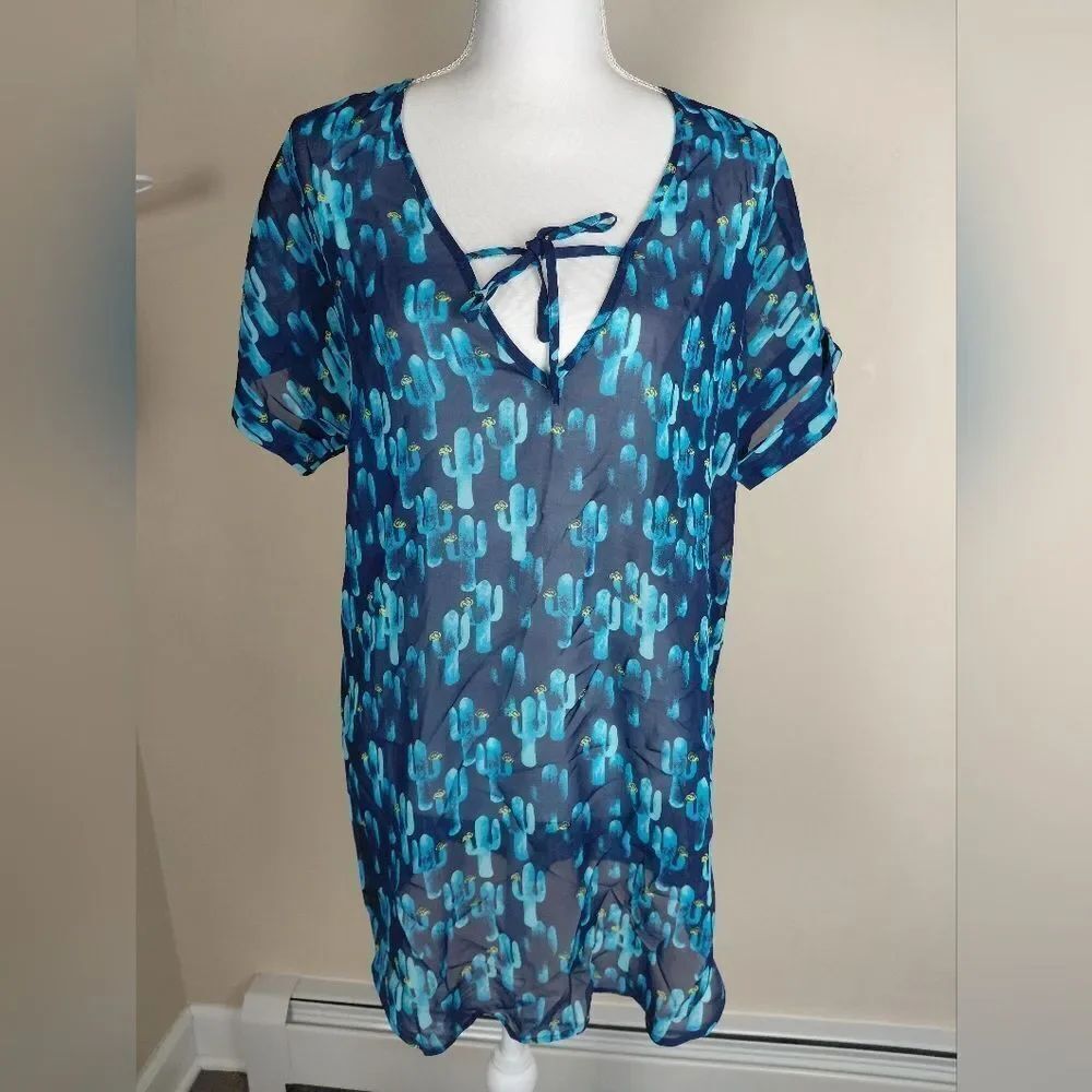 Francesca's Cactus‎ Print Swim Cover Up Size S/M NWT
